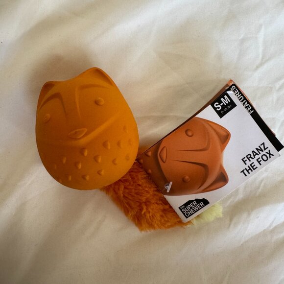 NWT, Bark Box Dog Toy FRANZ THE FOX, S/M - 0-50 lbs., Super Chewer, Orange - Picture 3 of 14